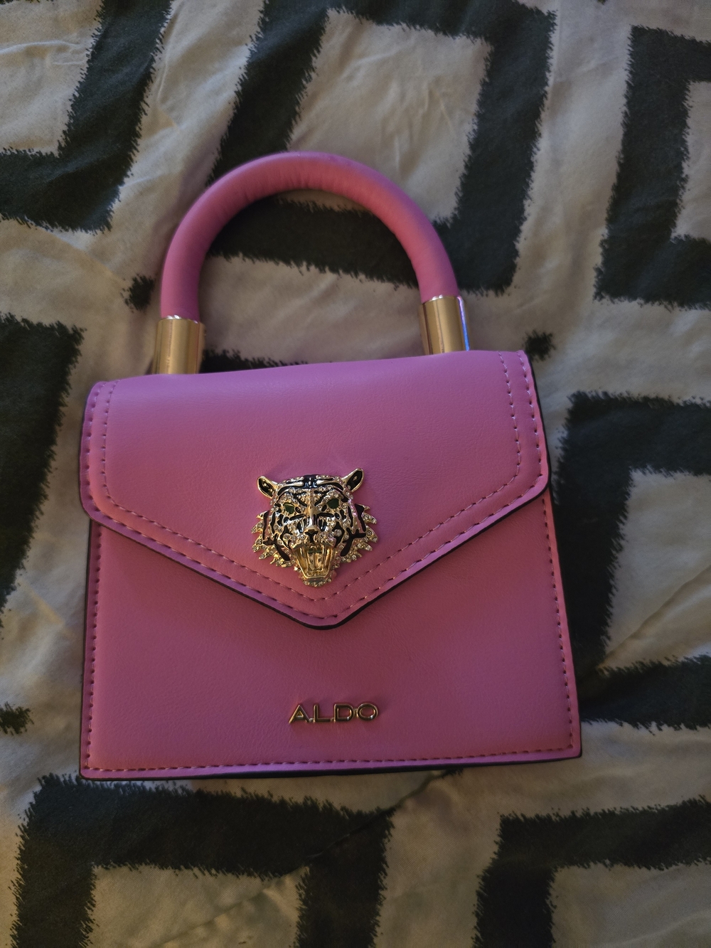 ALDO Hot Pink Top-Handle Mini Satchel with Gold Hardware-NWT! - Picture 3 of 5